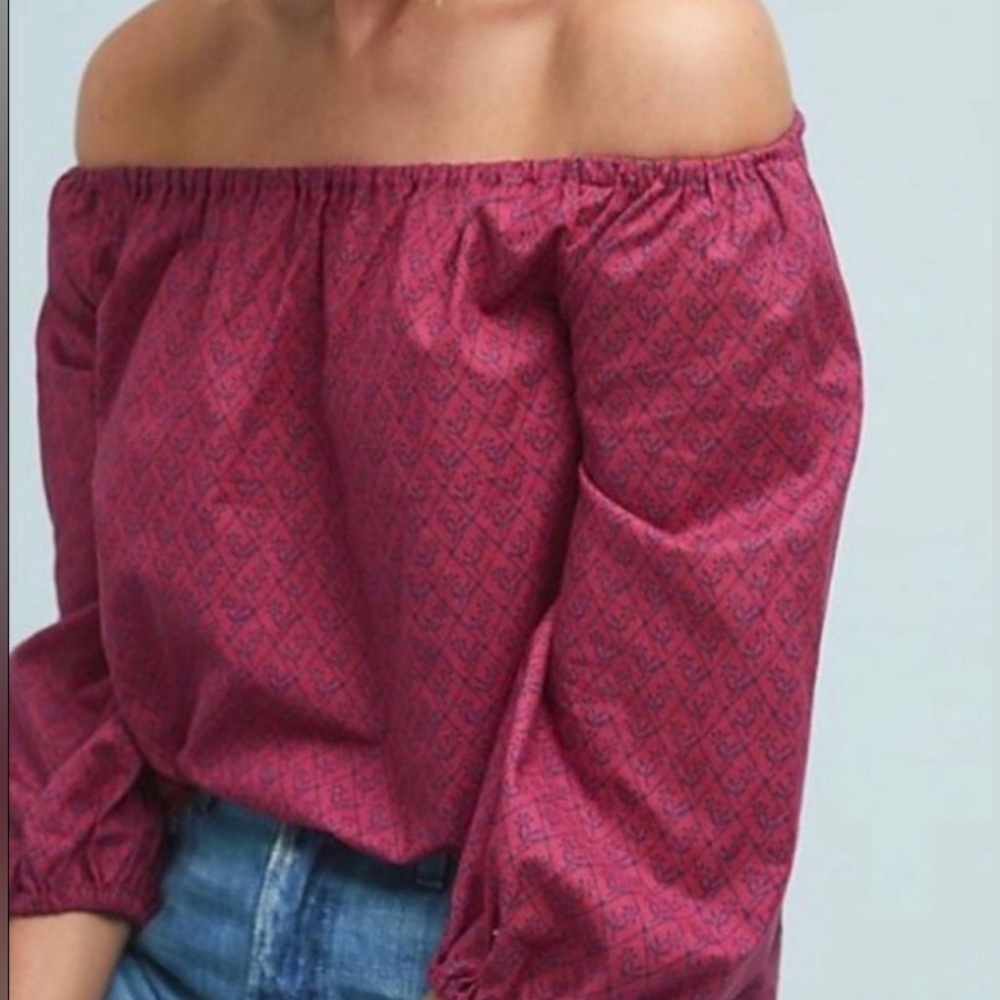 Anthropologie MAEVE Maiden Off Shoulder Floral Blouse, Size S